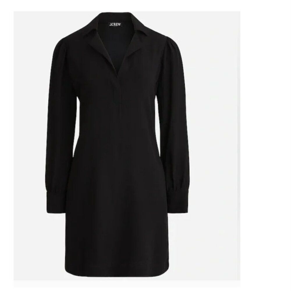J.Crew Long-Sleeve Shift Dress in Crepe - Timeless‎ | Size L - NWT